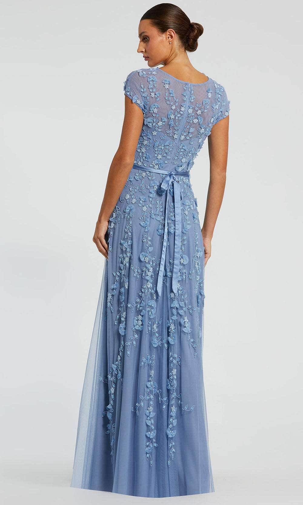 Mac Duggal 14521 - Floral Applique Mesh Gown with Illusion Neckline Mother of the Bride Dresses