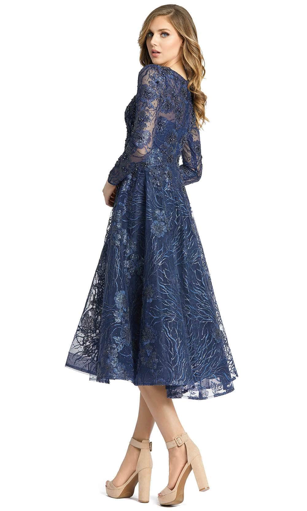Mac Duggal 20286 - Long Sleeve Beaded Lace Cocktail Dress Special Occasion Dress