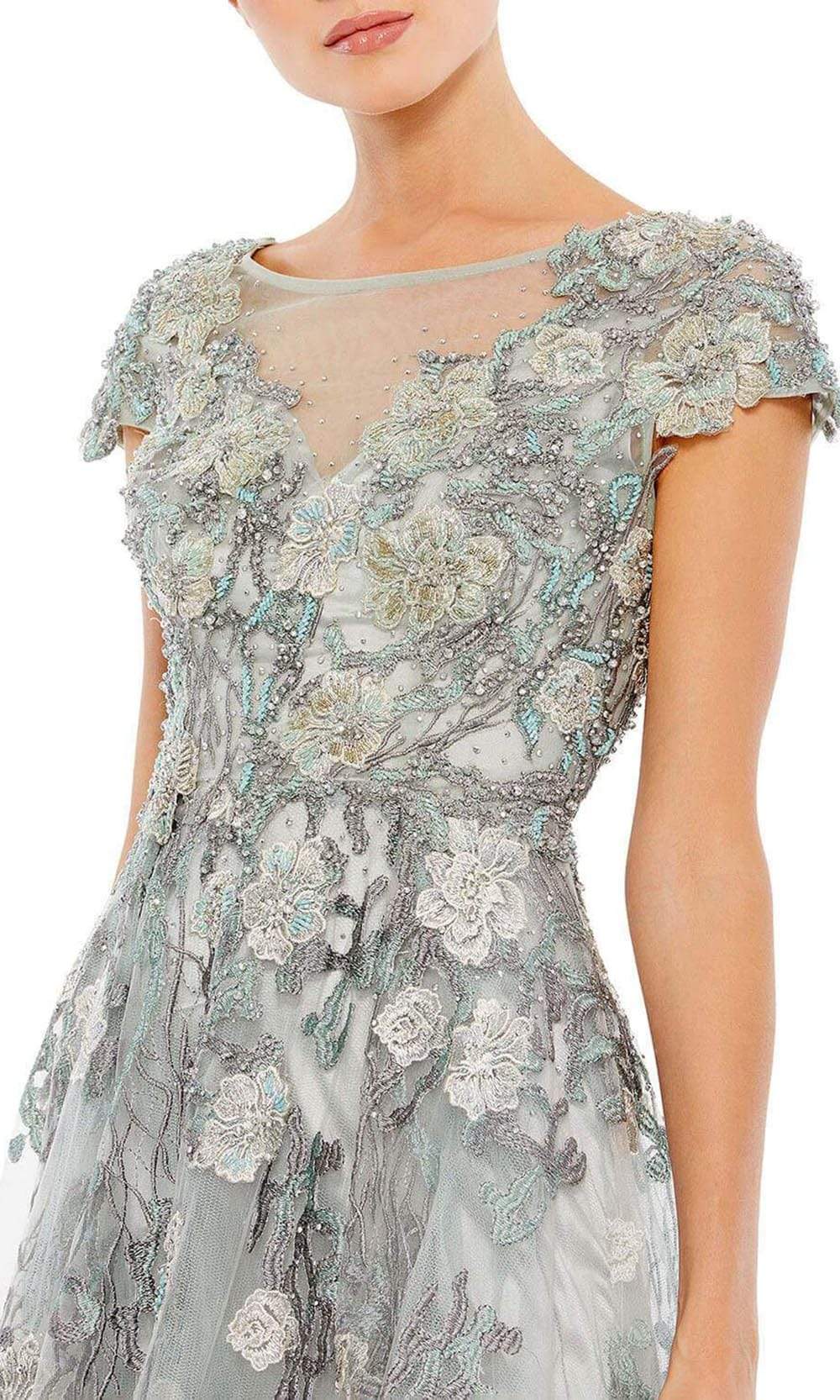Mac Duggal - 20294 Modest Floral Beaded A-line Dress Mother of the Bride Dresess
