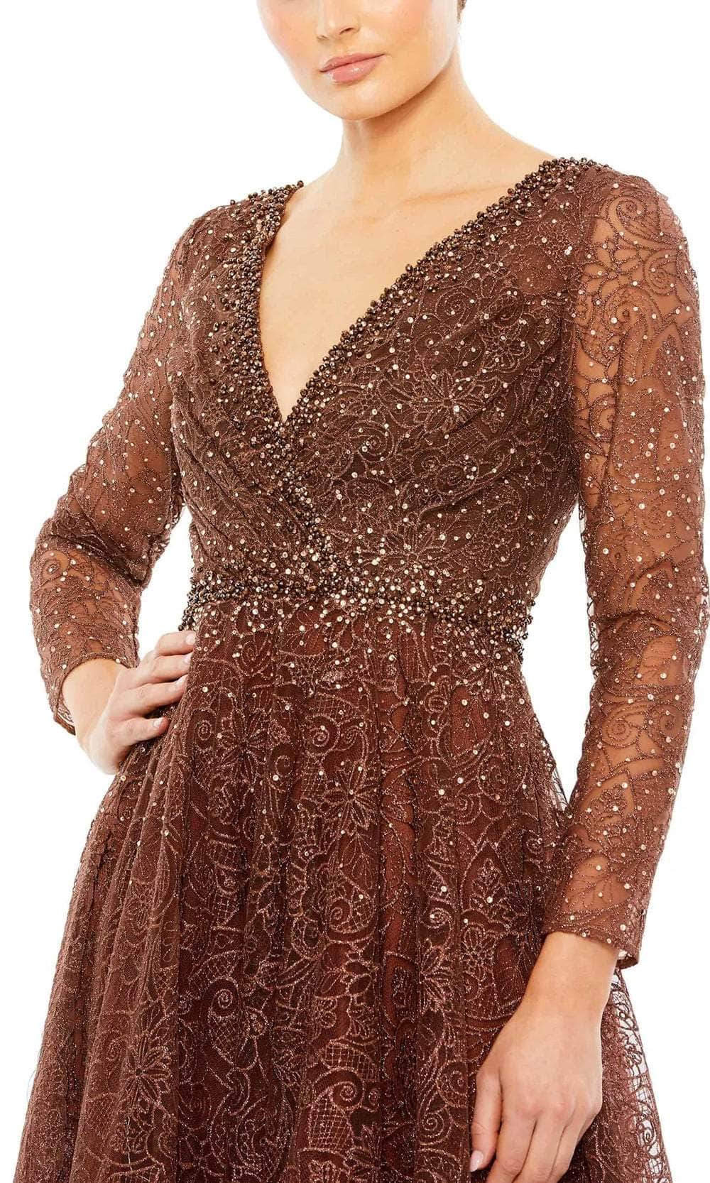 Mac Duggal 20372 - Long Sleeve Embellished Evening Dress Special Occasion Dress
