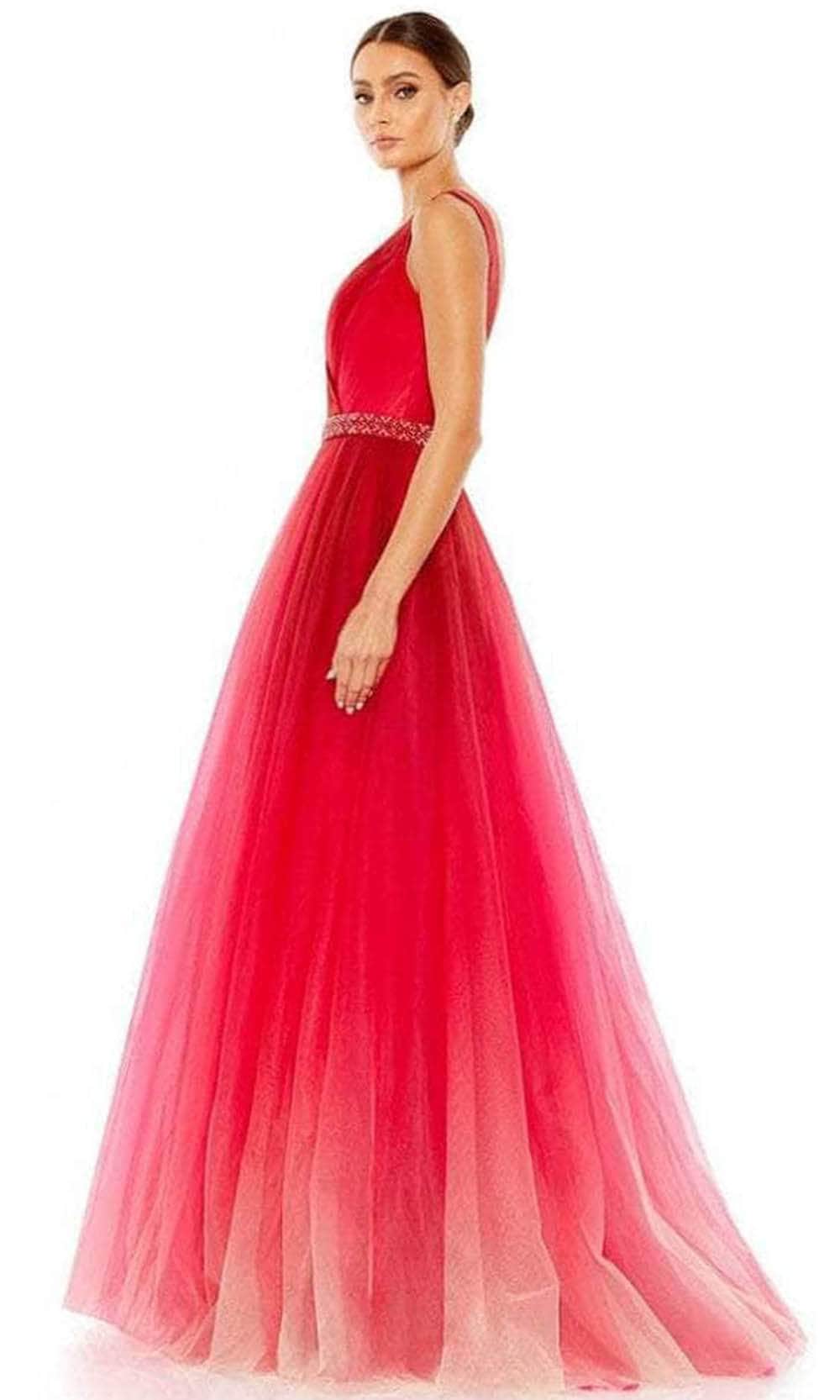 Mac Duggal 20378 - Sleeveless V-neck Long Gown In Red