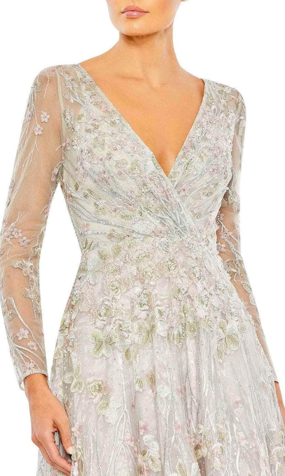 Mac Duggal 20402 - Long Sleeve Wrapped Bodice A-Line Dress Special Occasion Dress