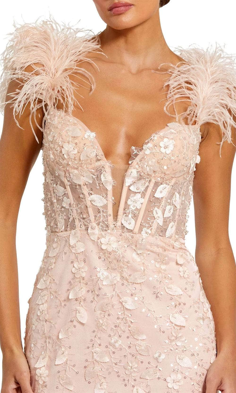 Mac Duggal 20889 - Feathered Corset Evening Gown Prom Dresses