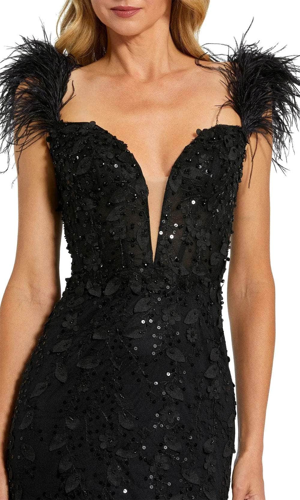 Mac Duggal 20889 - Feathered Corset Evening Gown Prom Dresses