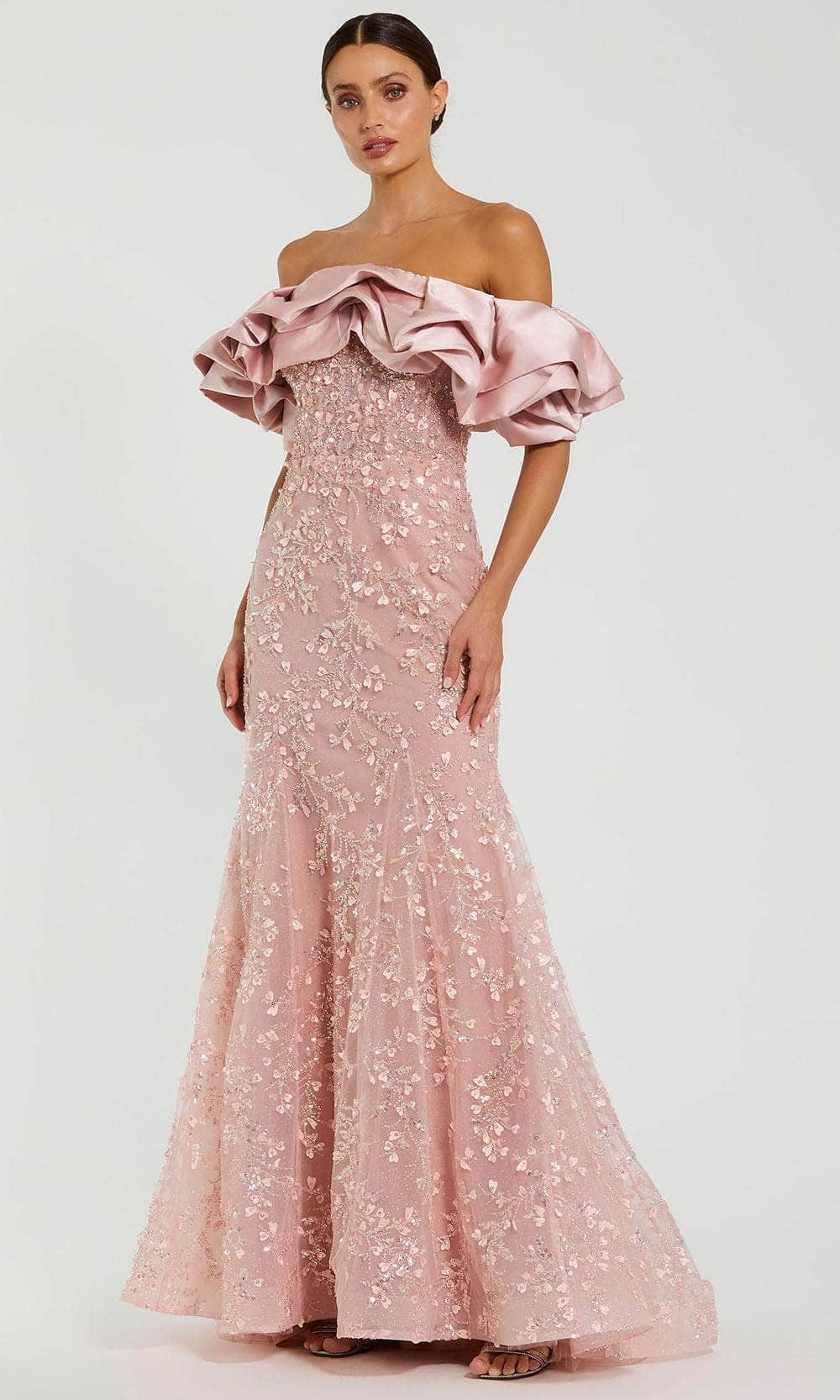 Mac Duggal 21033 - Elegant Tulle Gown with Ruffle Detail Evening Dresses