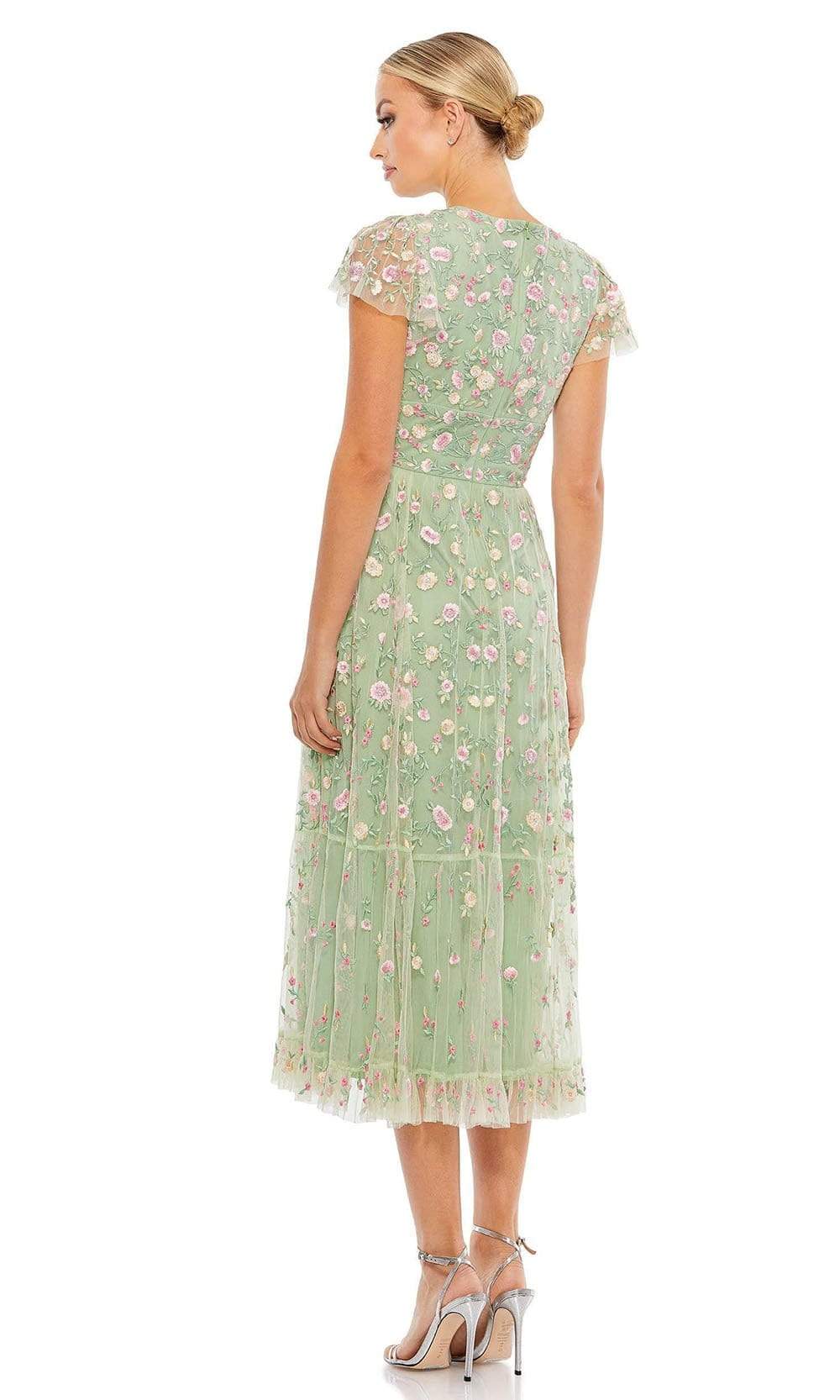 Mac Duggal - 35104 Deep V-Neck Floral Sheath Dress Cocktail Dresses