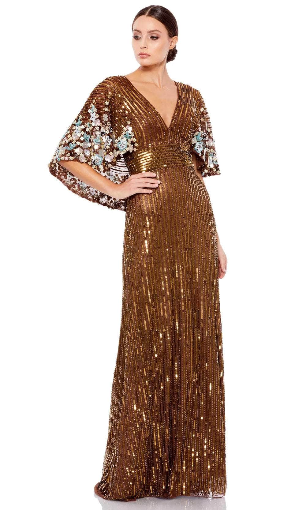 mikey madison golden globes dress Mac Duggal Long Sleeves Pleated Ball Gown – The Dress Outlet main image 0