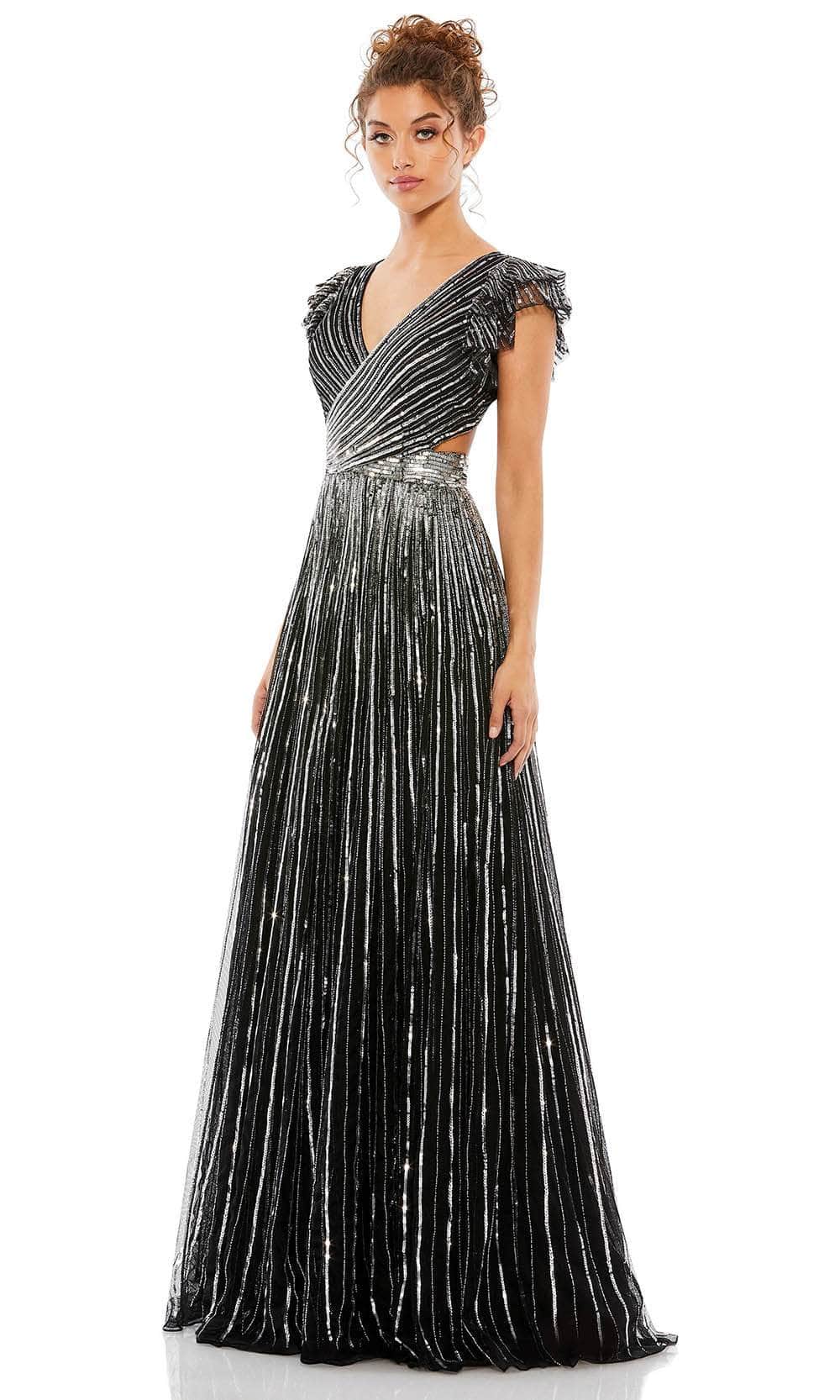 Mac Duggal 5568 - Crisscrossed Back Evening Gown In Black