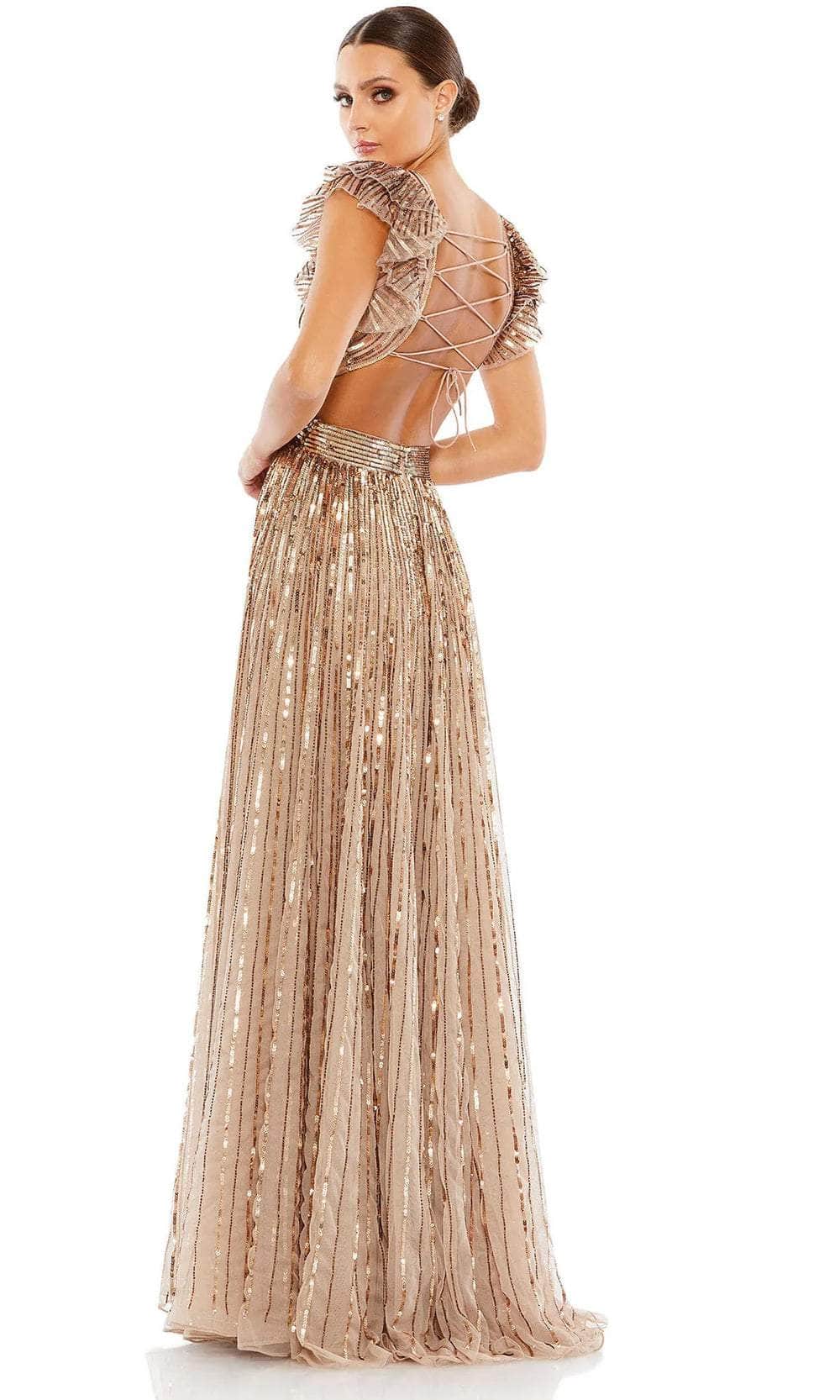 Mac Duggal 5568 - Crisscrossed Back Evening Gown Prom Dresses