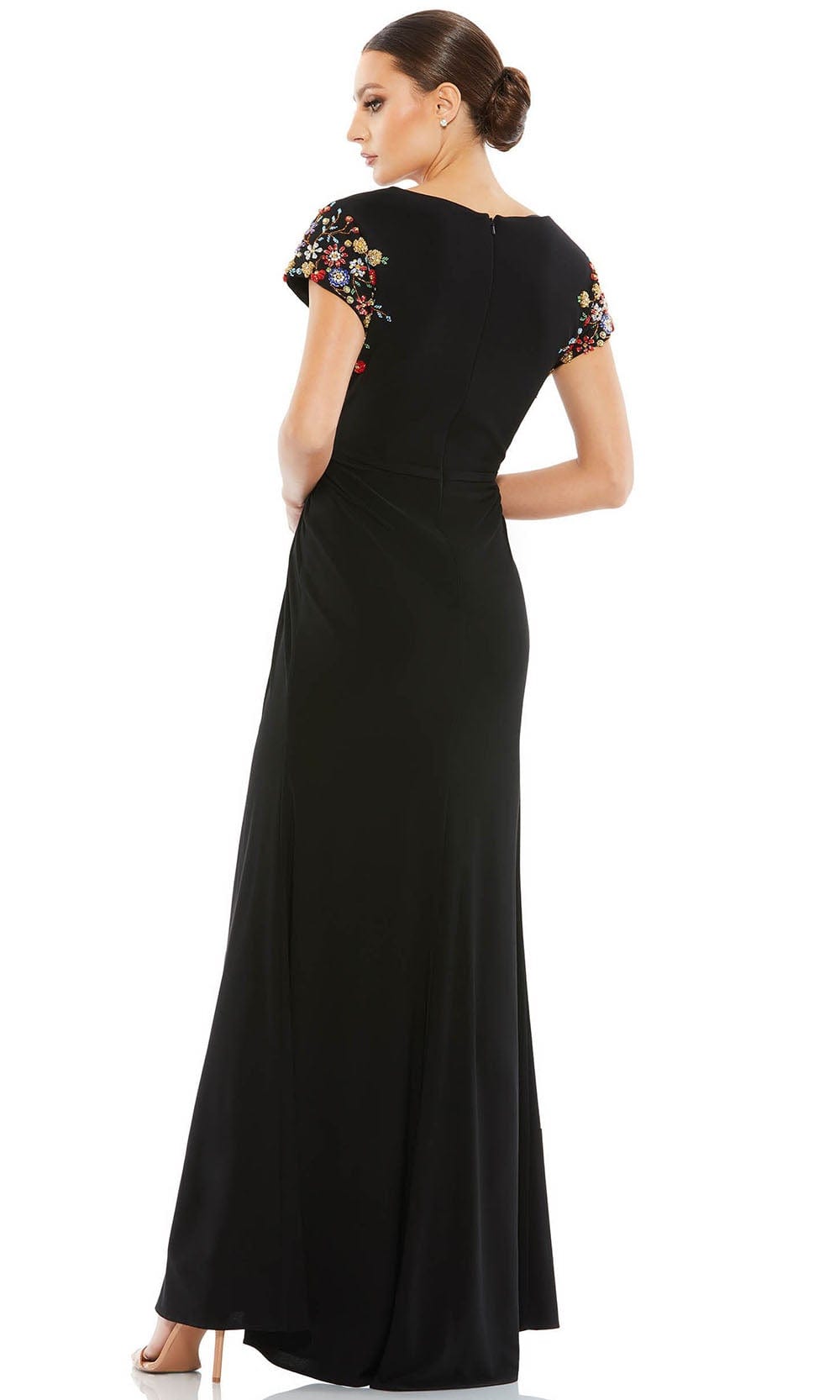 Mac Duggal 55709 - Floral Beaded Evening Gown | Couture Candy In Black