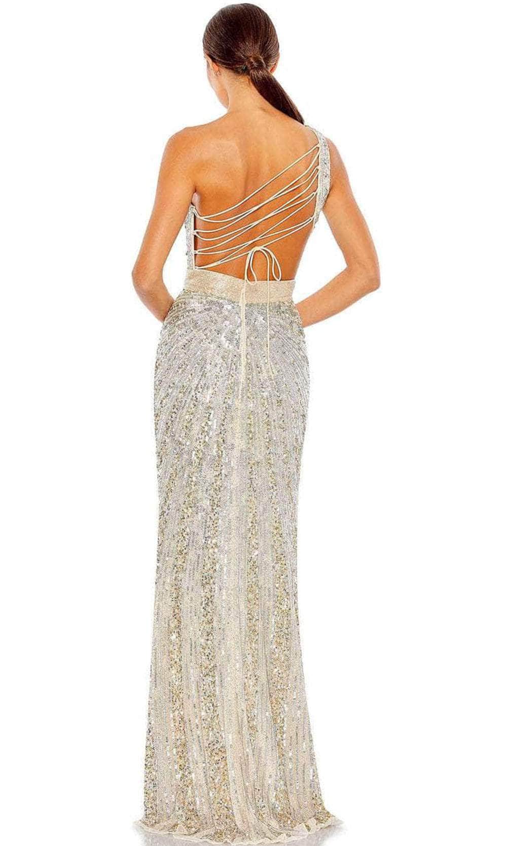 Mac Duggal 5687 - One Sleeve Asymmetrical Long Gown Special Occasion Dress