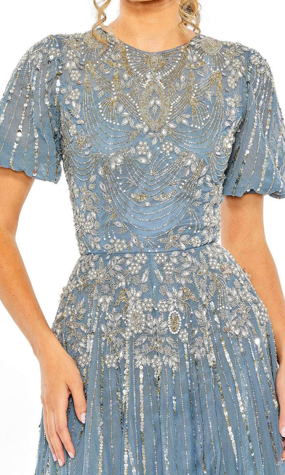 Mac Duggal 5991 - Puff Sleeve Embellished Long Gown Mother of the Bride Dresses