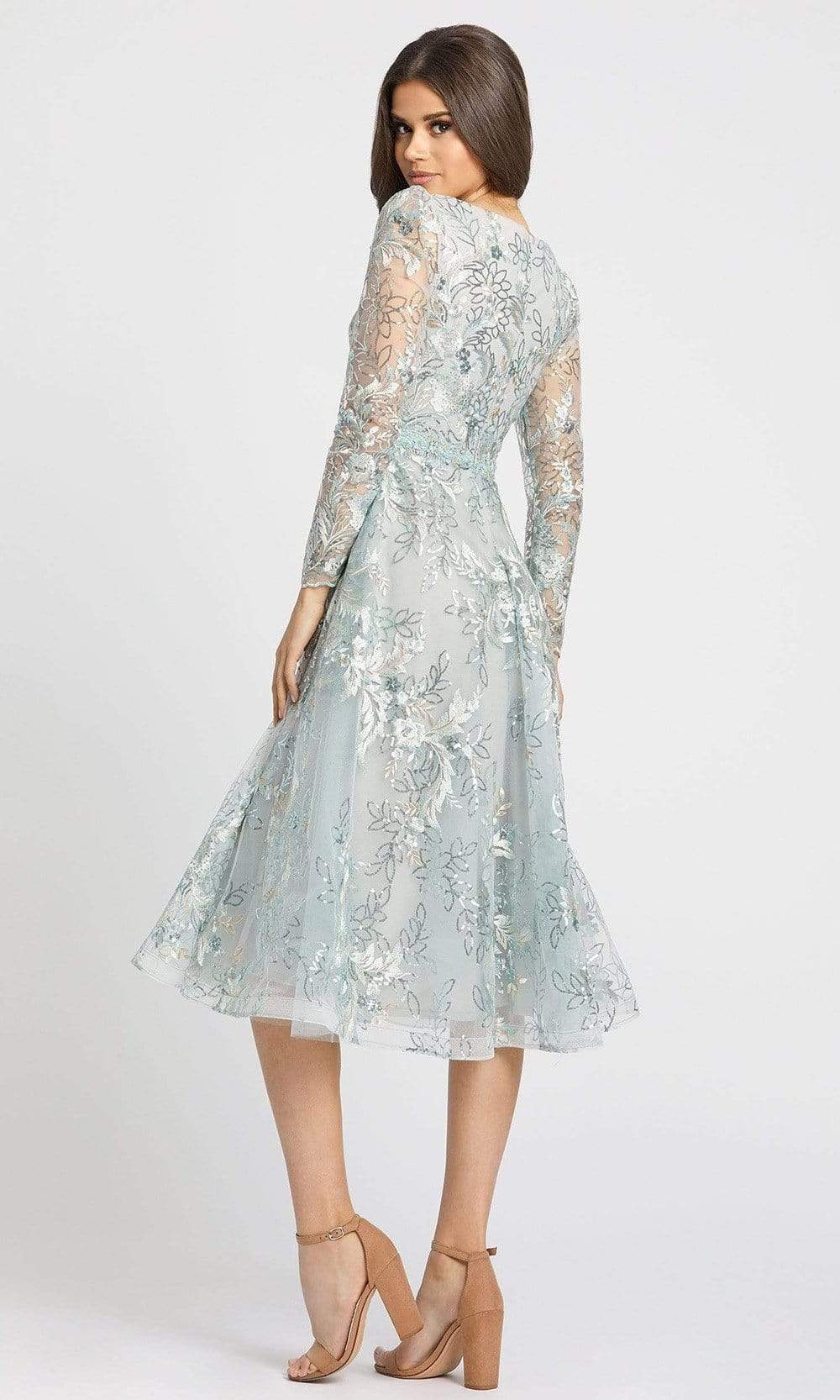 Mac Duggal - 67540 Sequin Embellished Tea Length Dress Cocktail Dresses