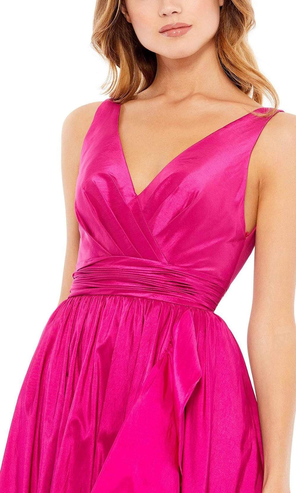 Mac Duggal - 67835 V Neck Taffeta High Low Dress Prom Dresses
