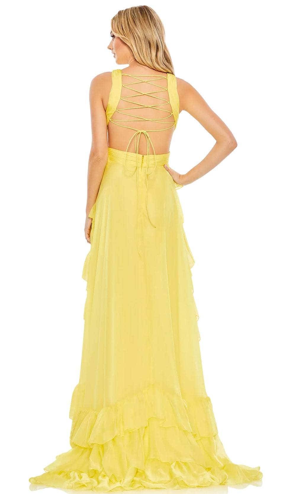 Mac Duggal 68065 - V-Neck High Low Hem Prom Dress Prom Dresses