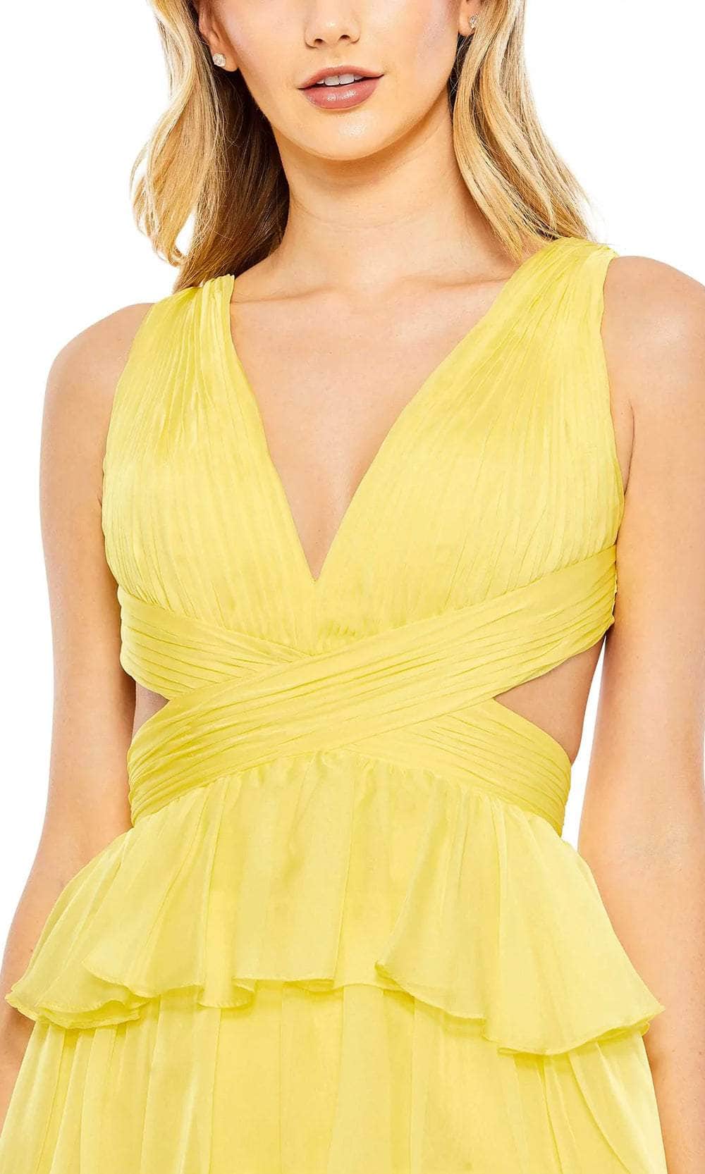 Mac Duggal 68065 - V-Neck High Low Hem Prom Dress Prom Dresses