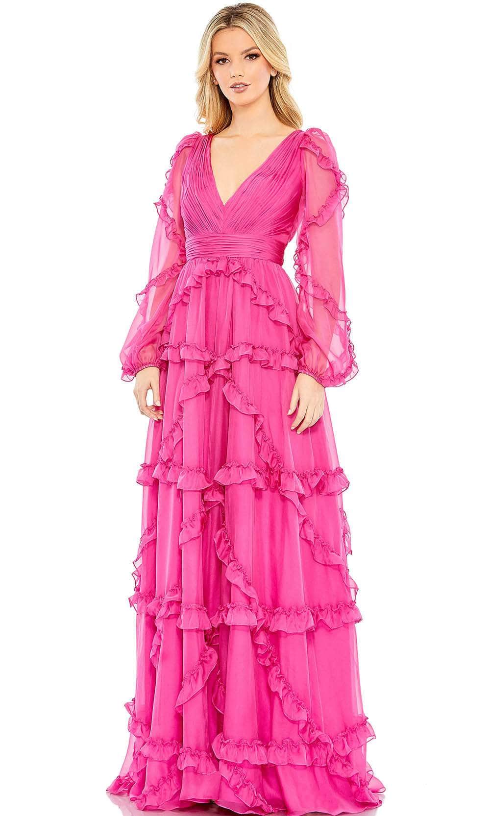 strapless open back dress Mac Duggal 68223 - Long Organza A-Line Dress