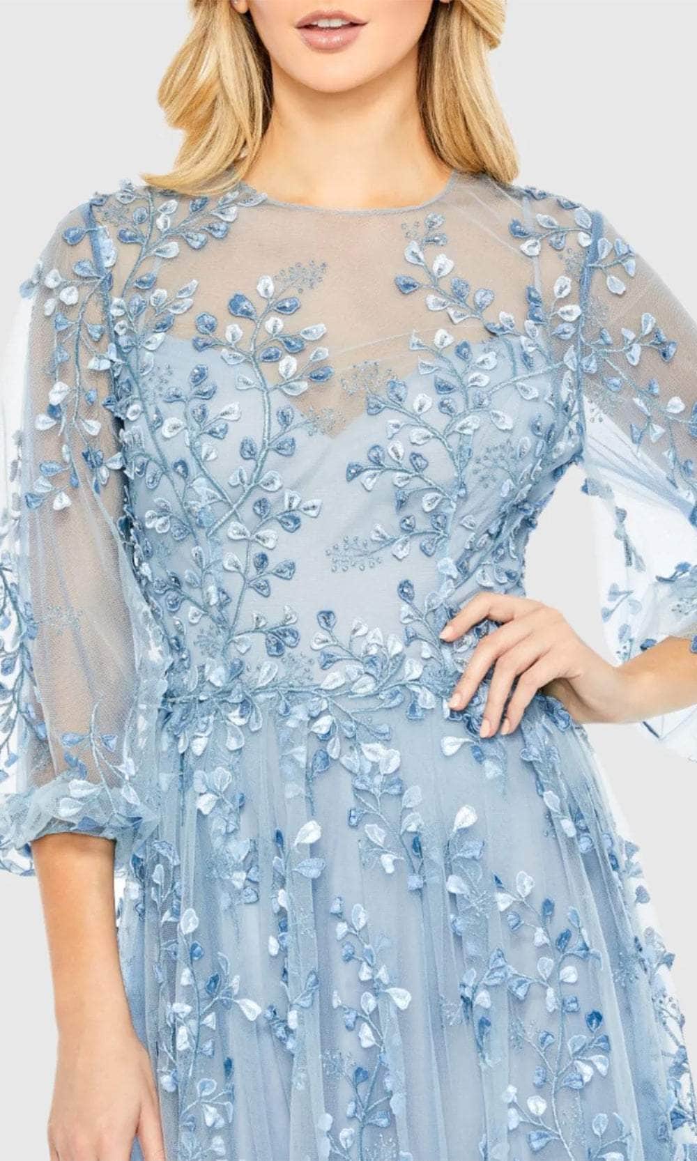 Mac Duggal 79399 - Puff Sleeve Embroidered Evening Gown Mother Of The Bride Dresses