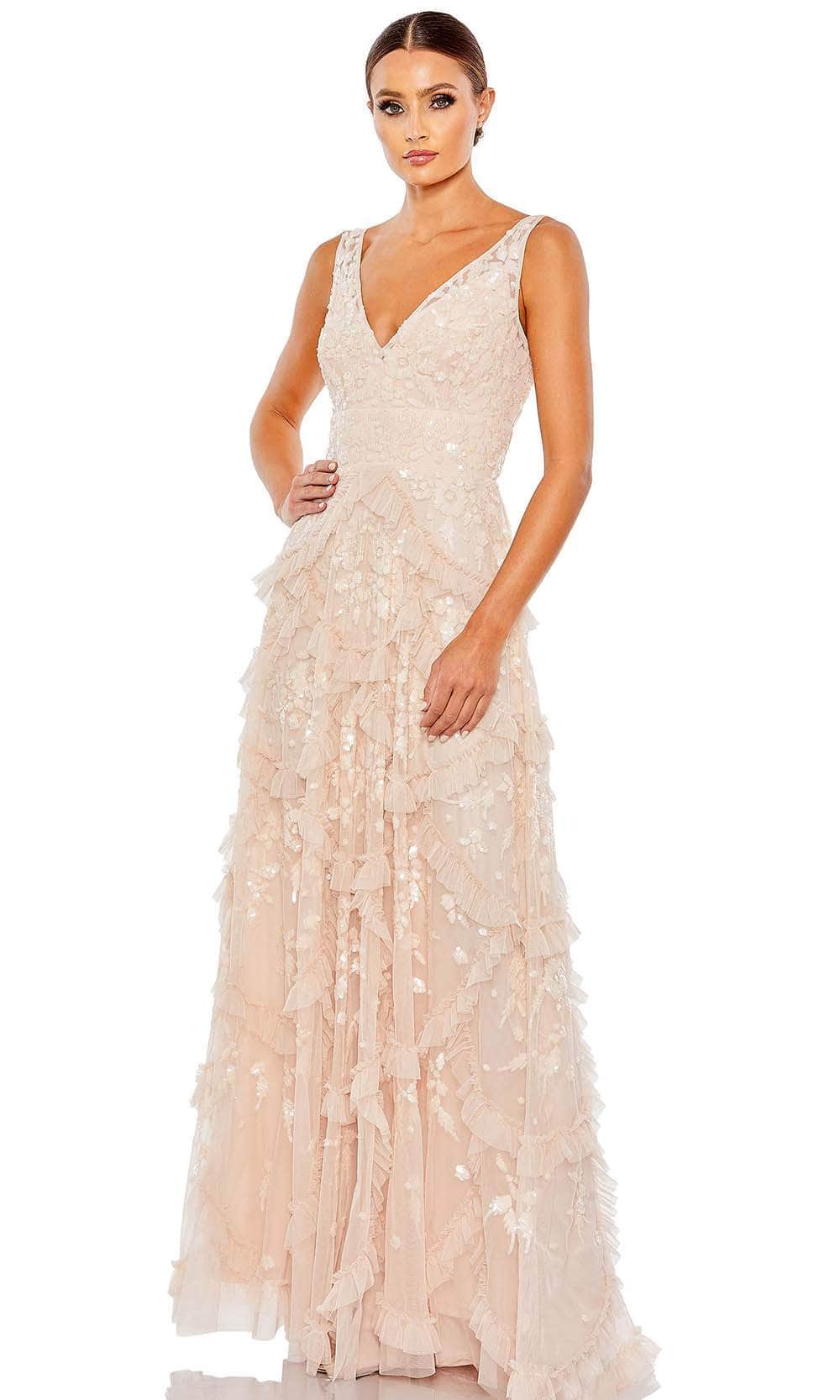 chinese dress ladies Floral Beaded Gown Long Mac Duggal 5497 – The Dress Outlet main image 0