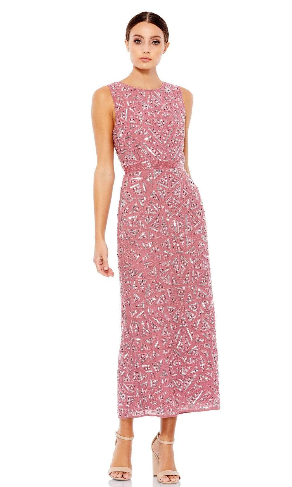 Mac Duggal - 93550 Jewel Neck Beaded Column Dress Cocktail Dresses