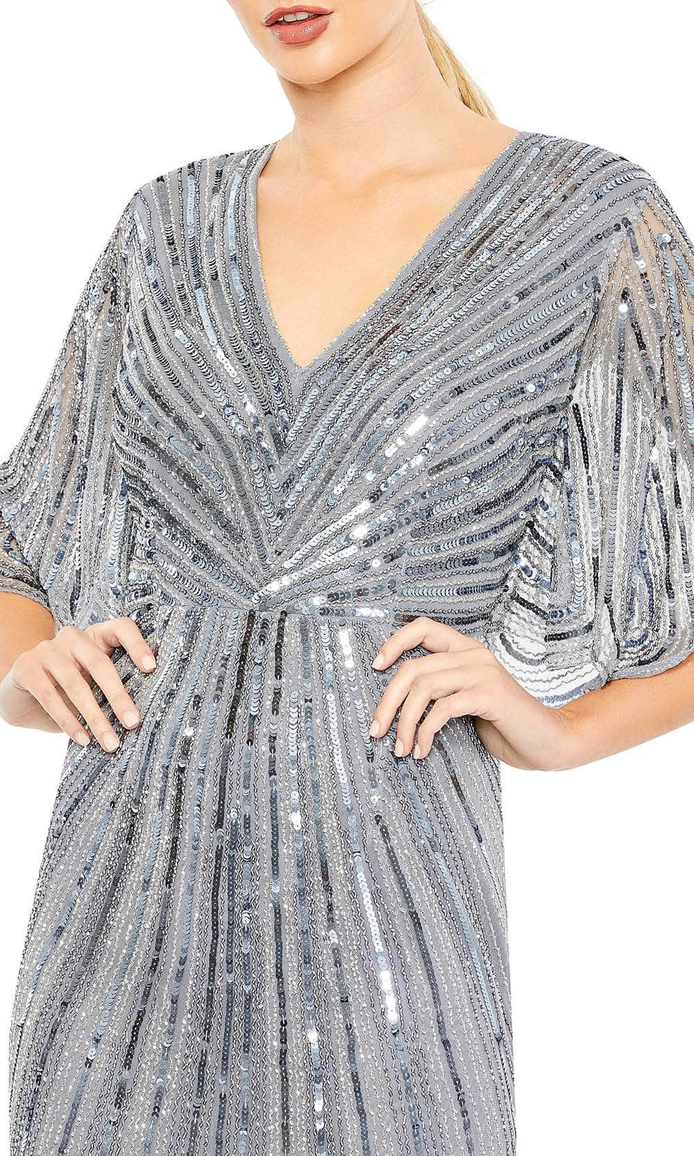 Mac Duggal 93583 - Short bell sleeves, Sequins, Full back, Zipper closure Special Occasion Dress