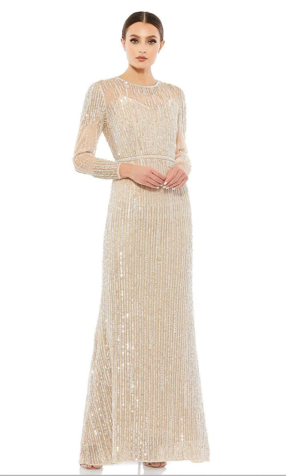 Mac Duggal - 93629 Sequin Embellished Long Sleeve Evening Gown ADASA Mac Duggal - 93629 Sequin Embellished Long Sleeve Evening Gown ADASA