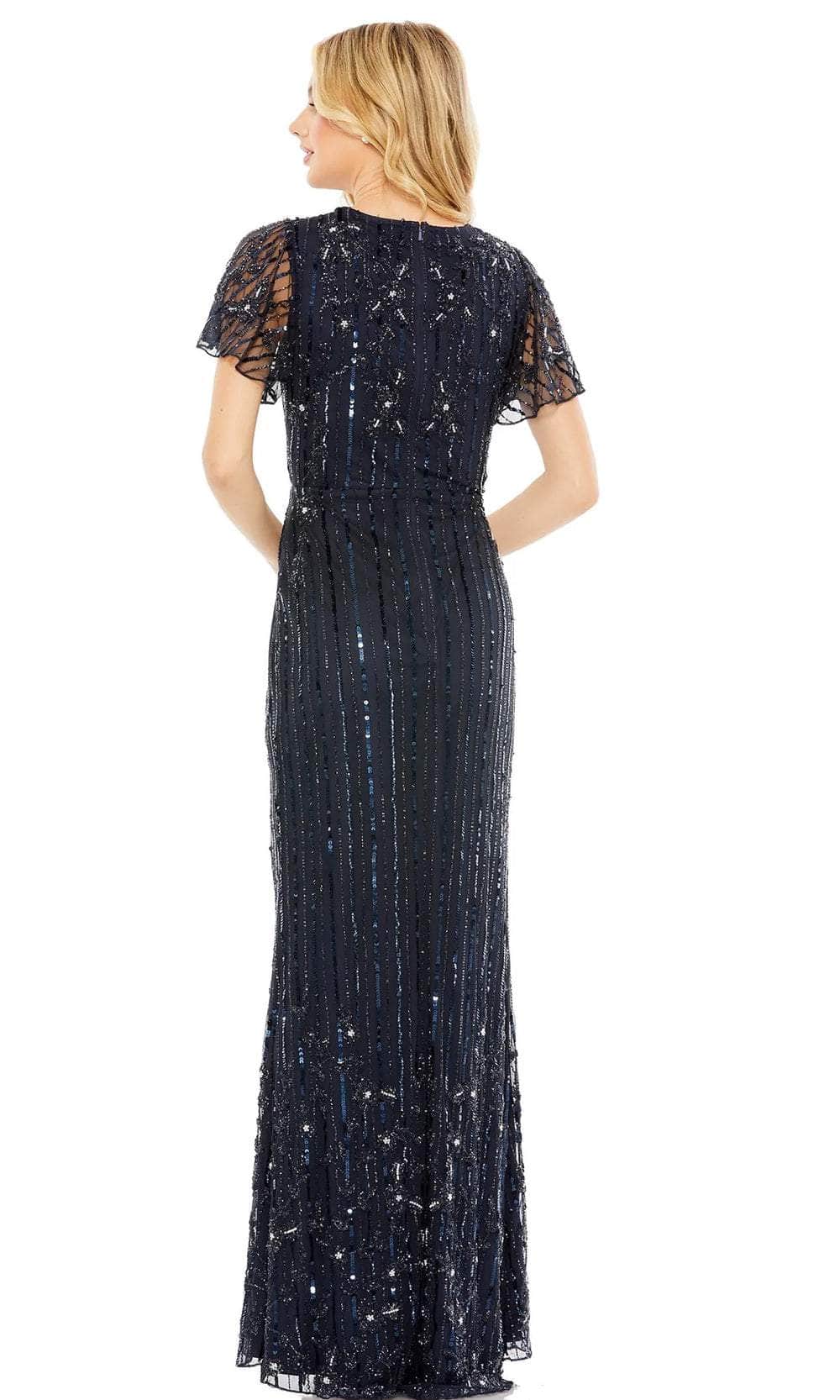 Mac Duggal 93654 - Embellished Flutter Sleeves Evening Gown Evening Dresses