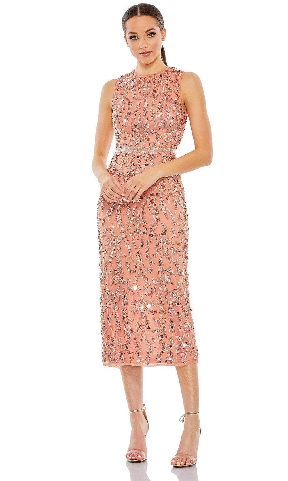 Mac Duggal 93767 - Tea Length Sequin Sheath Dress