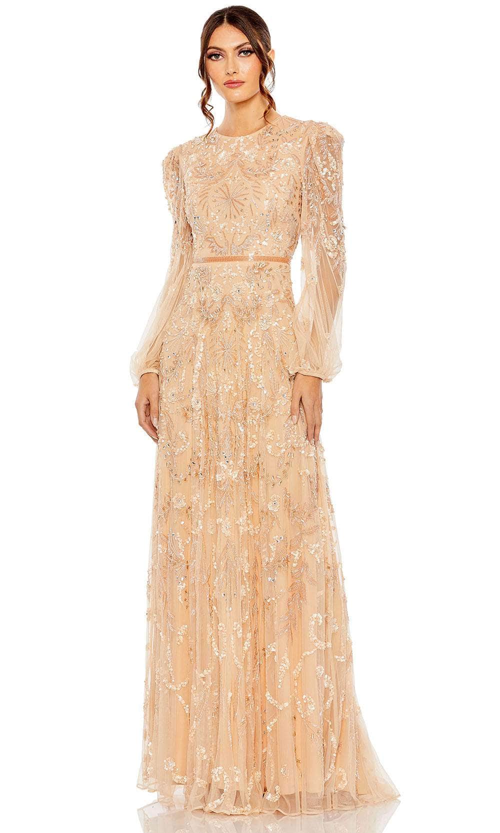 Mac Duggal 93930 - Jewel Neck Evening Dress Evening Dresses 4 / Champagne