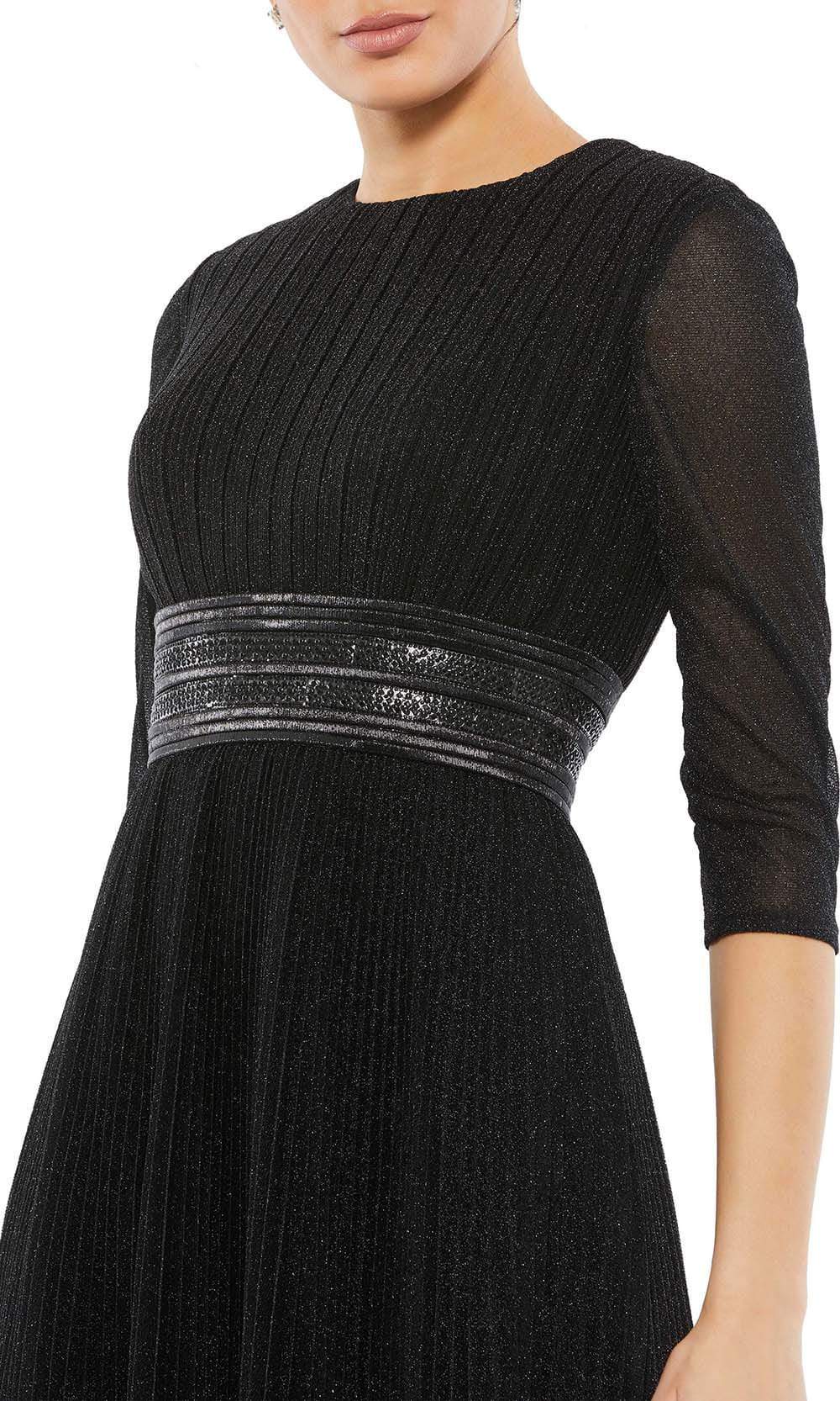 Mac Duggal Cocktail - 30750D Tea Length Pleated A-Line Dress Cocktail Dresses