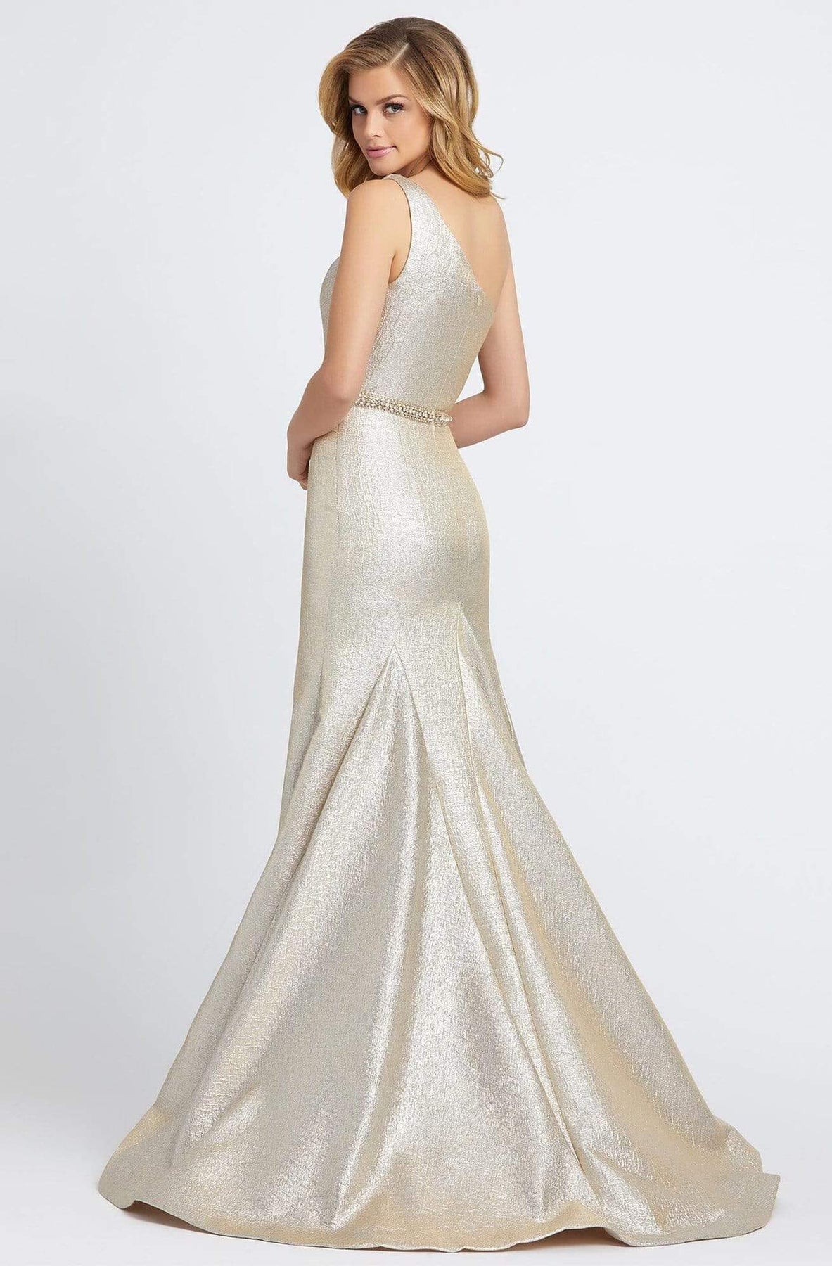 Mac Duggal Evening - 66975D Asymmetric Fitted Long Trumpet Gown Evening Dresses