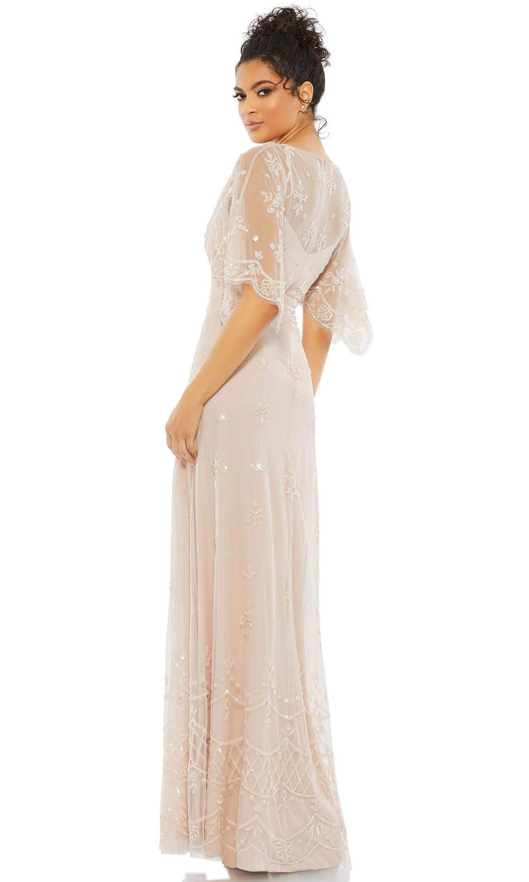 Mac Duggal Evening - 9144D Bateau Elegant Beaded Gown Evening Dresses
