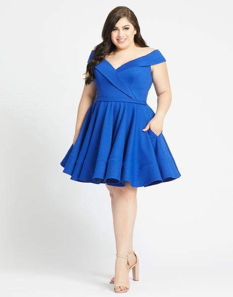 Mac Duggal Fabulouss - 48887F Off-Shoulder Sweetheart Cocktail Dress Cocktail Dresses 14W / Royal