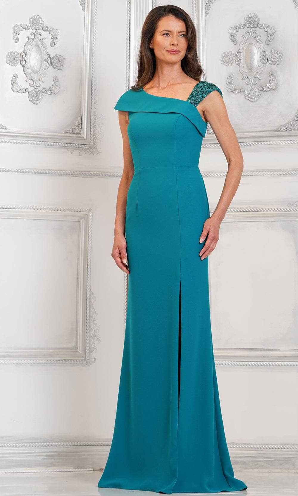 Marsoni by Colors MV1296 - Beaded Strap Crepe Formal Gown Special Occasion Dress