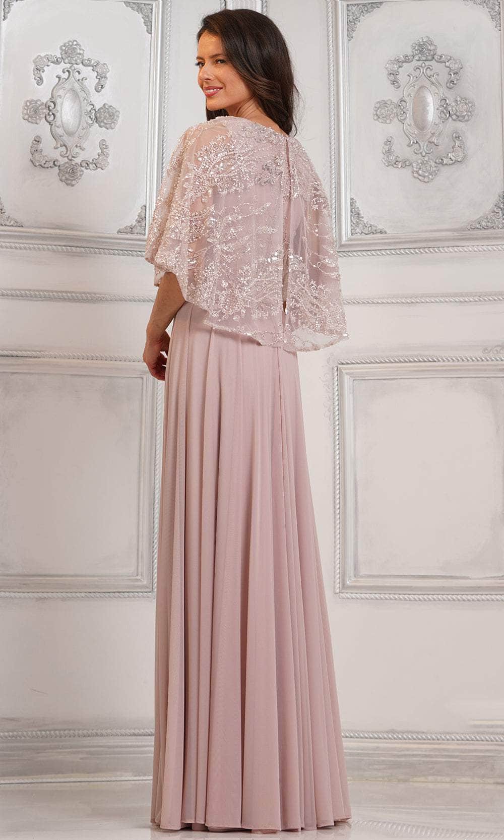 Marsoni by Colors MV1302 - Cape Detailed Evening Dress Special Occasion Dress