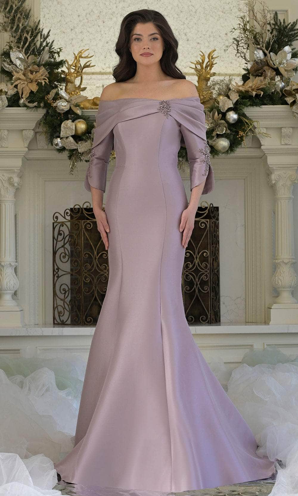 Marsoni by Colors MV1360 - Quarter Sleeve Beaded Applique Gown Mother of the Bride Dresses