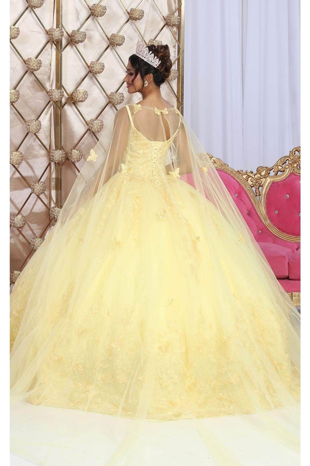 May Queen LK226 - Embroidered V-Neck Ballgown Quinceanera Dresses