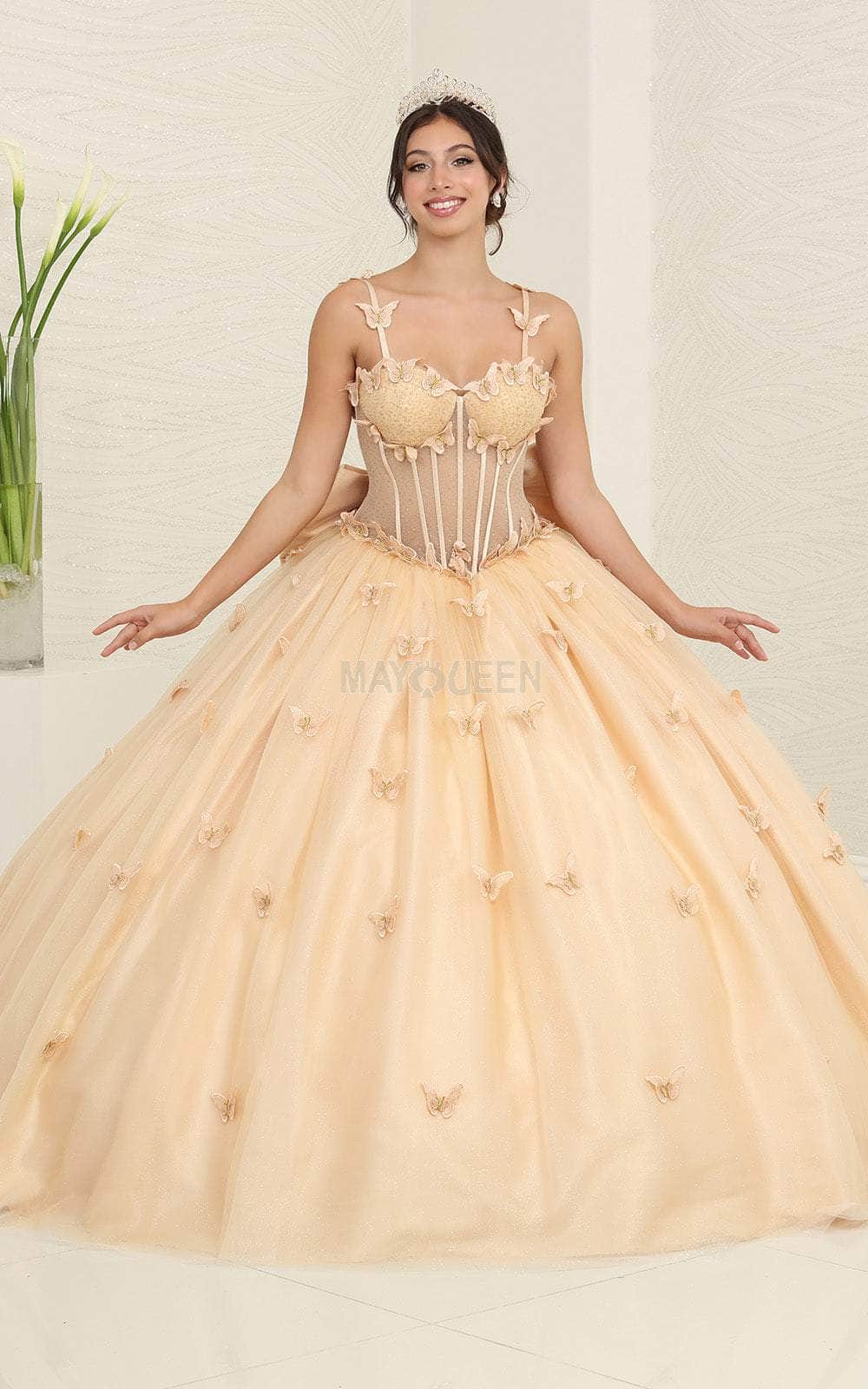 May Queen LK239 - Butterfly Applique Ballgown Special Occasion Dresses