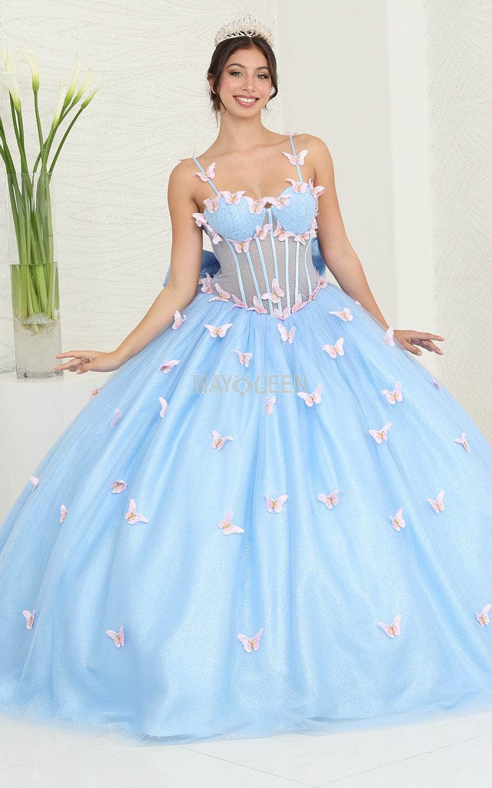 May Queen LK239 - Butterfly Applique Ballgown Special Occasion Dresses