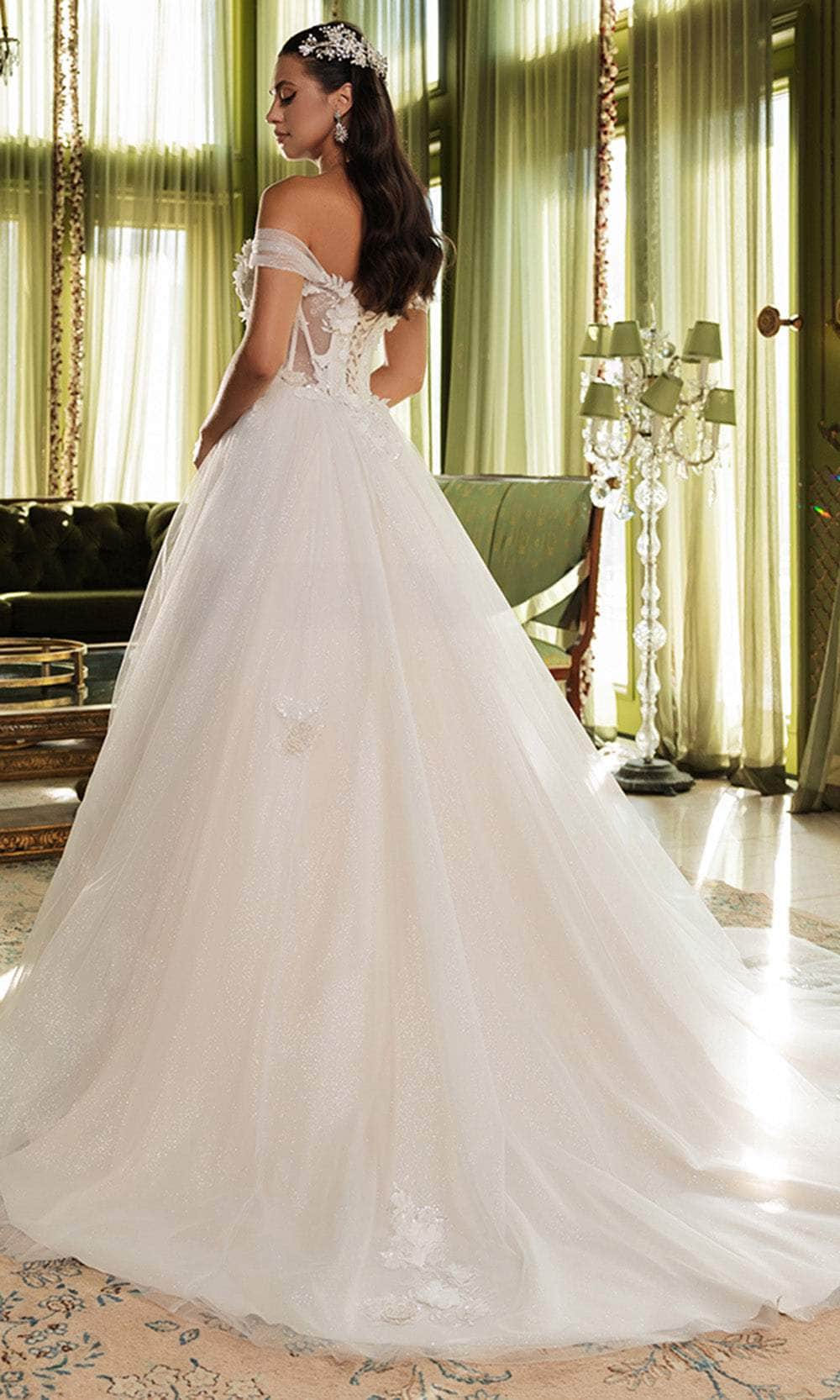May Queen LK244 - 3D Floral Corset Ballgown Wedding Dresses