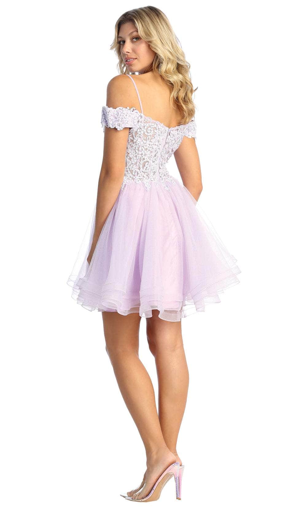 May Queen MQ1897 - Off Shoulder A-Line Cocktail Dress Cocktail Dresses