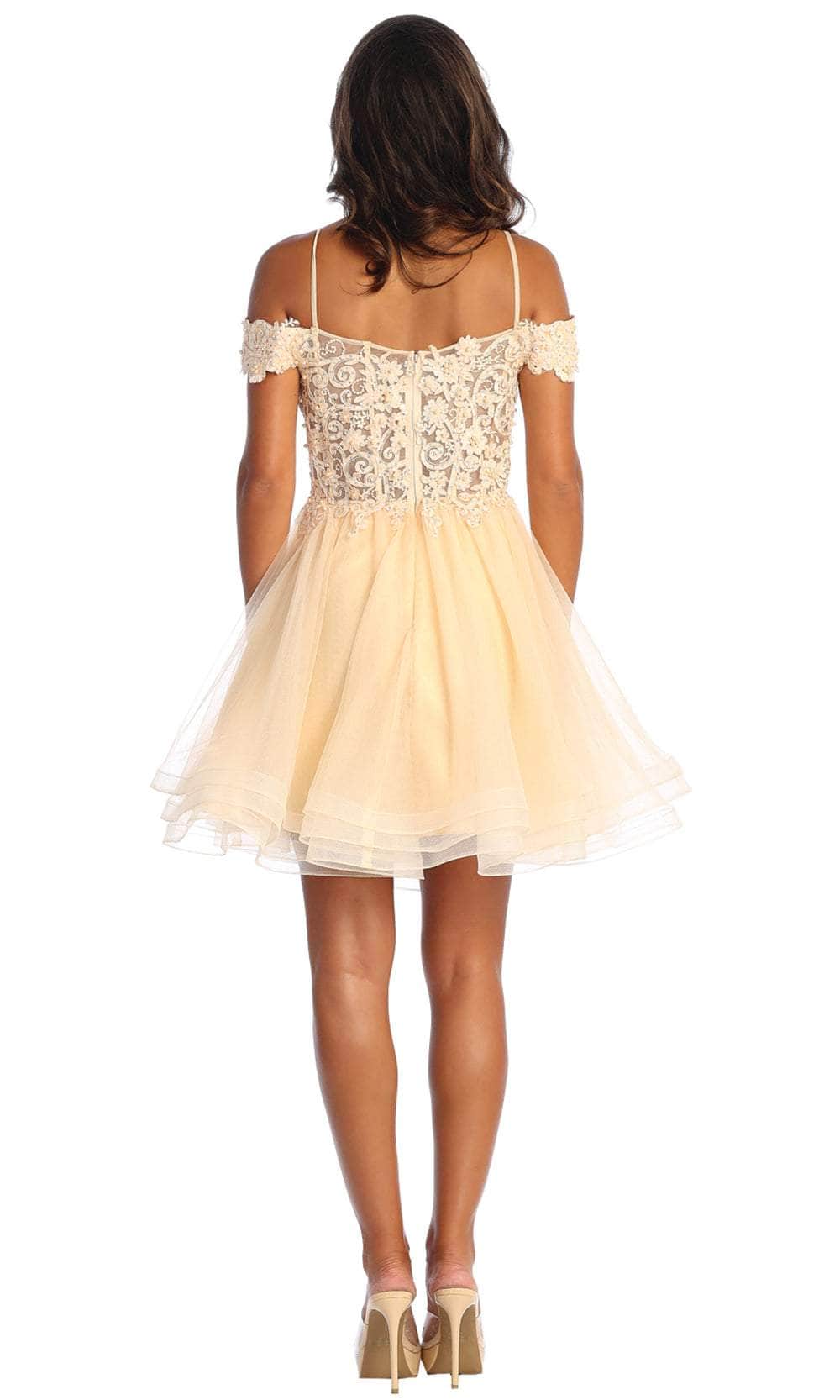 May Queen MQ1897 - Off Shoulder A-Line Cocktail Dress Cocktail Dresses