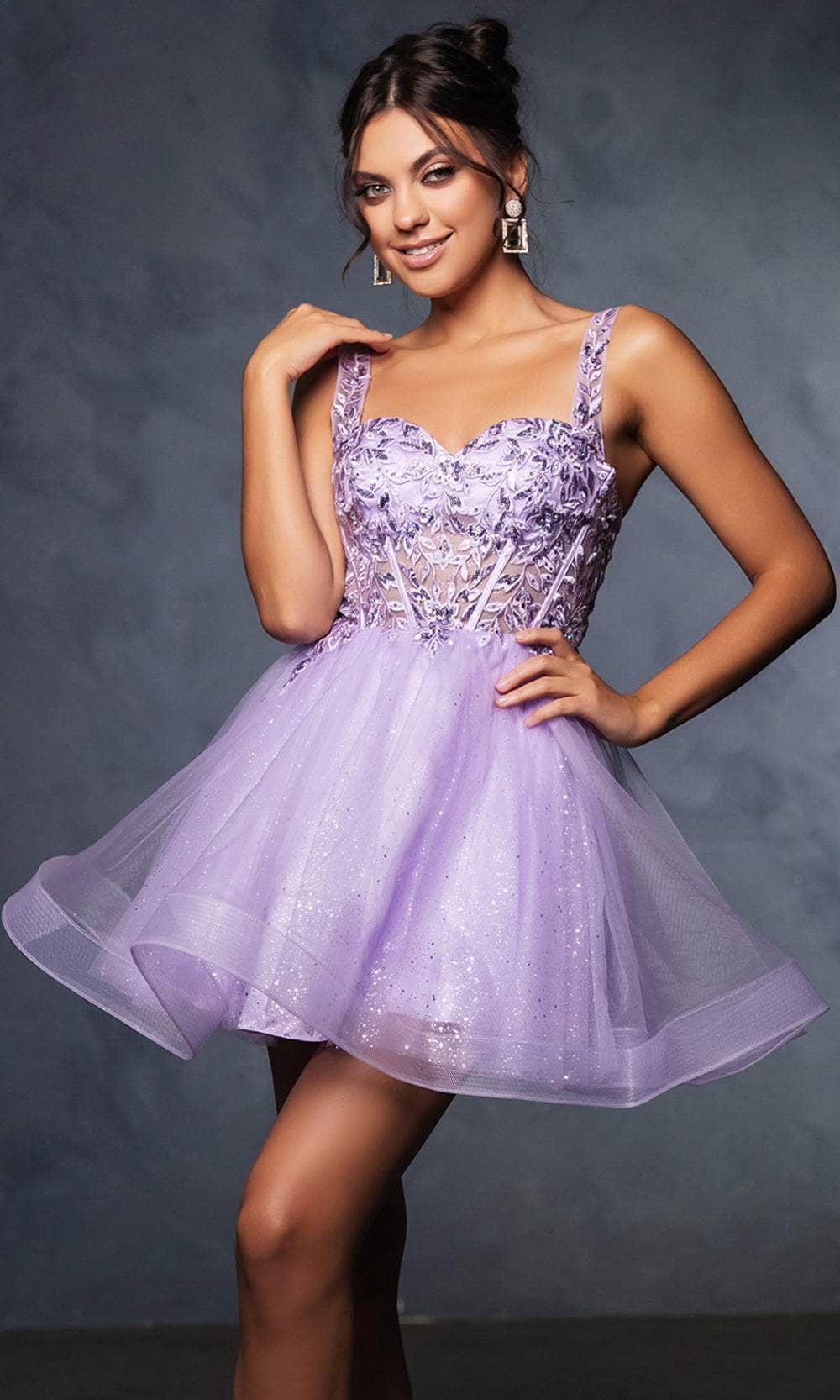 May Queen MQ2149 - Glitter Illusion Cocktail Dress Homecoming Dresses