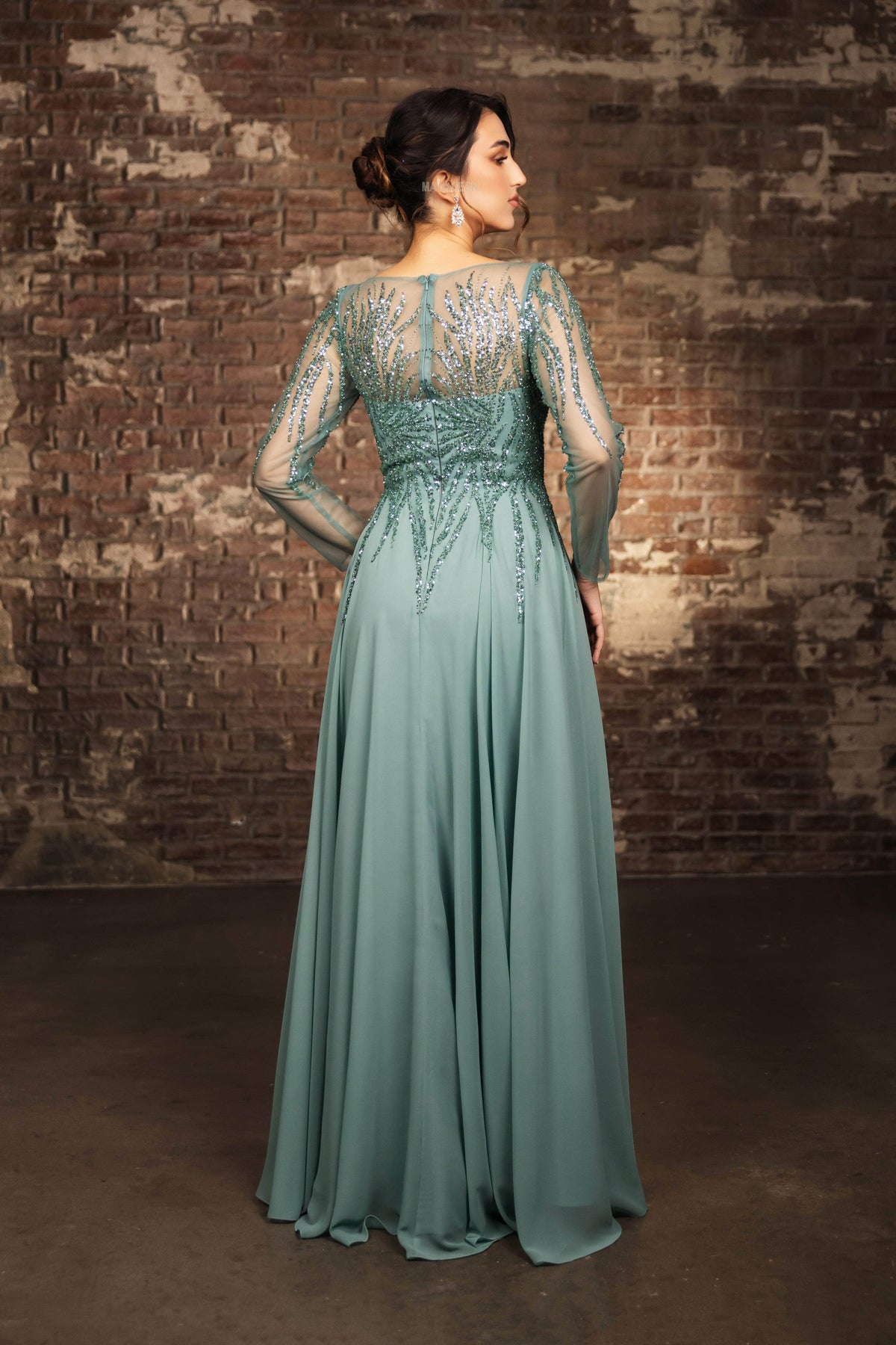 May Queen MQ2161 - Bateau Sequin Mesh Formal Dress Mother of the Bride Dresses
