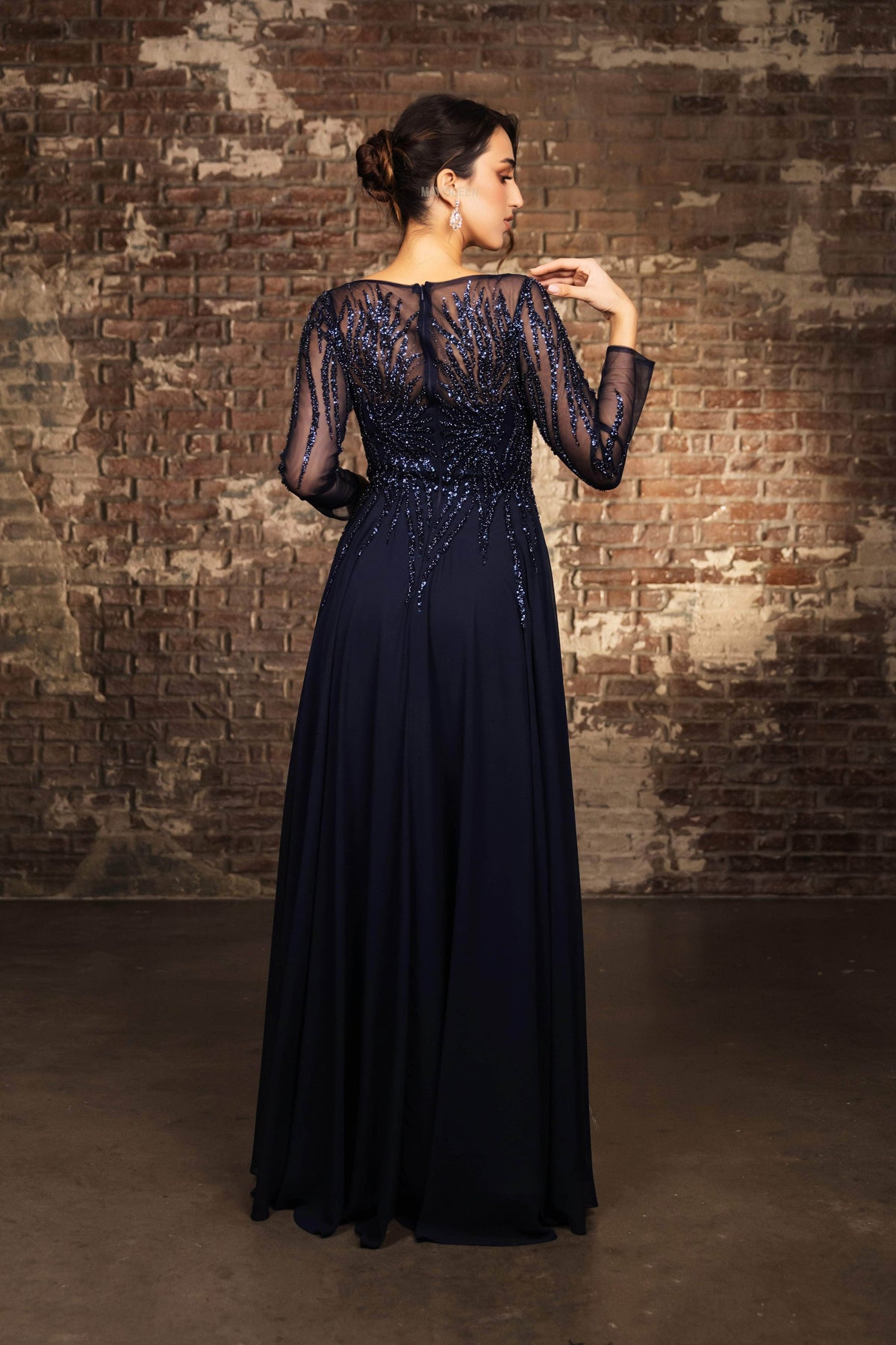 May Queen MQ2161 - Bateau Sequin Mesh Formal Dress Mother of the Bride Dresses