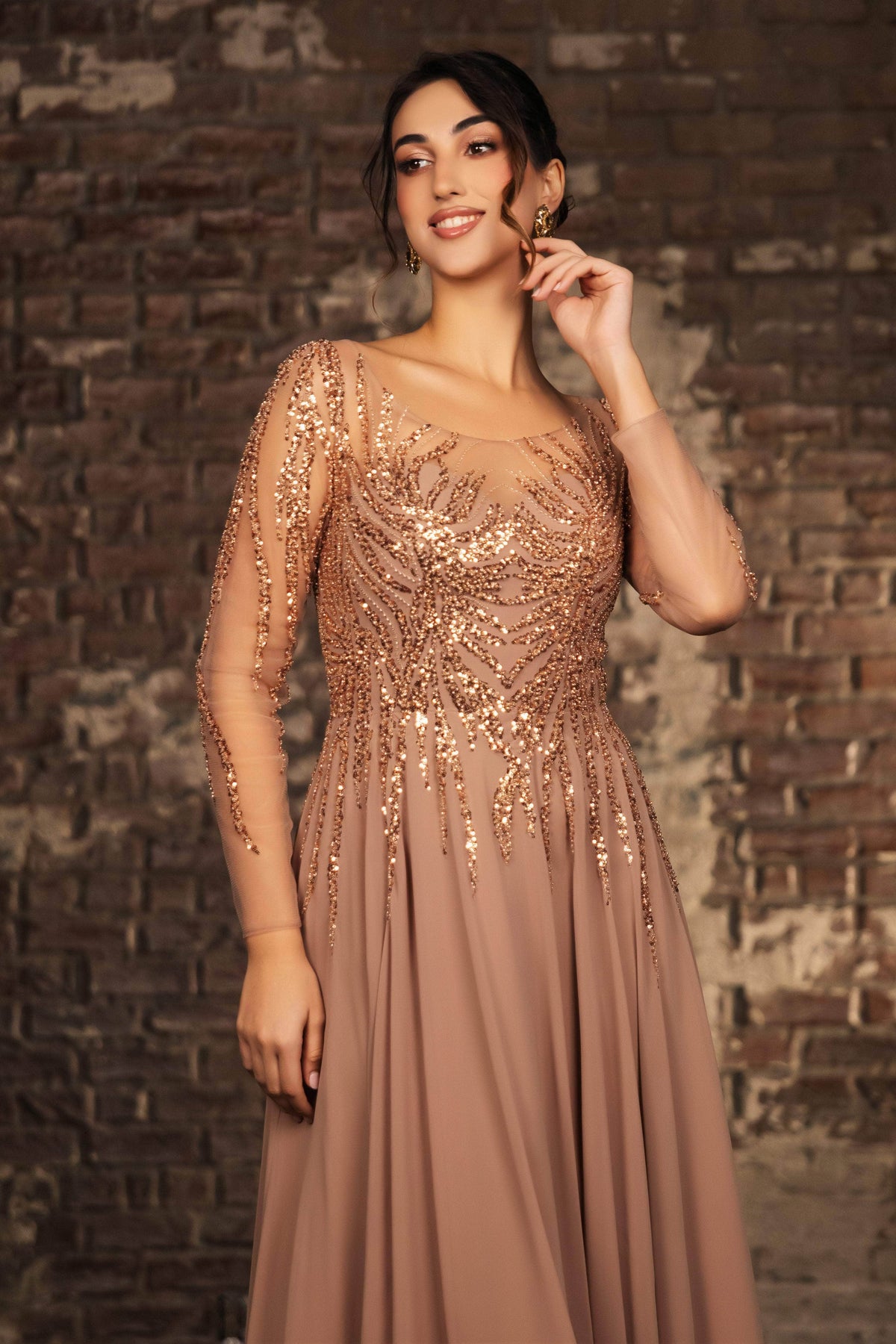 May Queen MQ2161 - Bateau Sequin Mesh Formal Dress Mother of the Bride Dresses