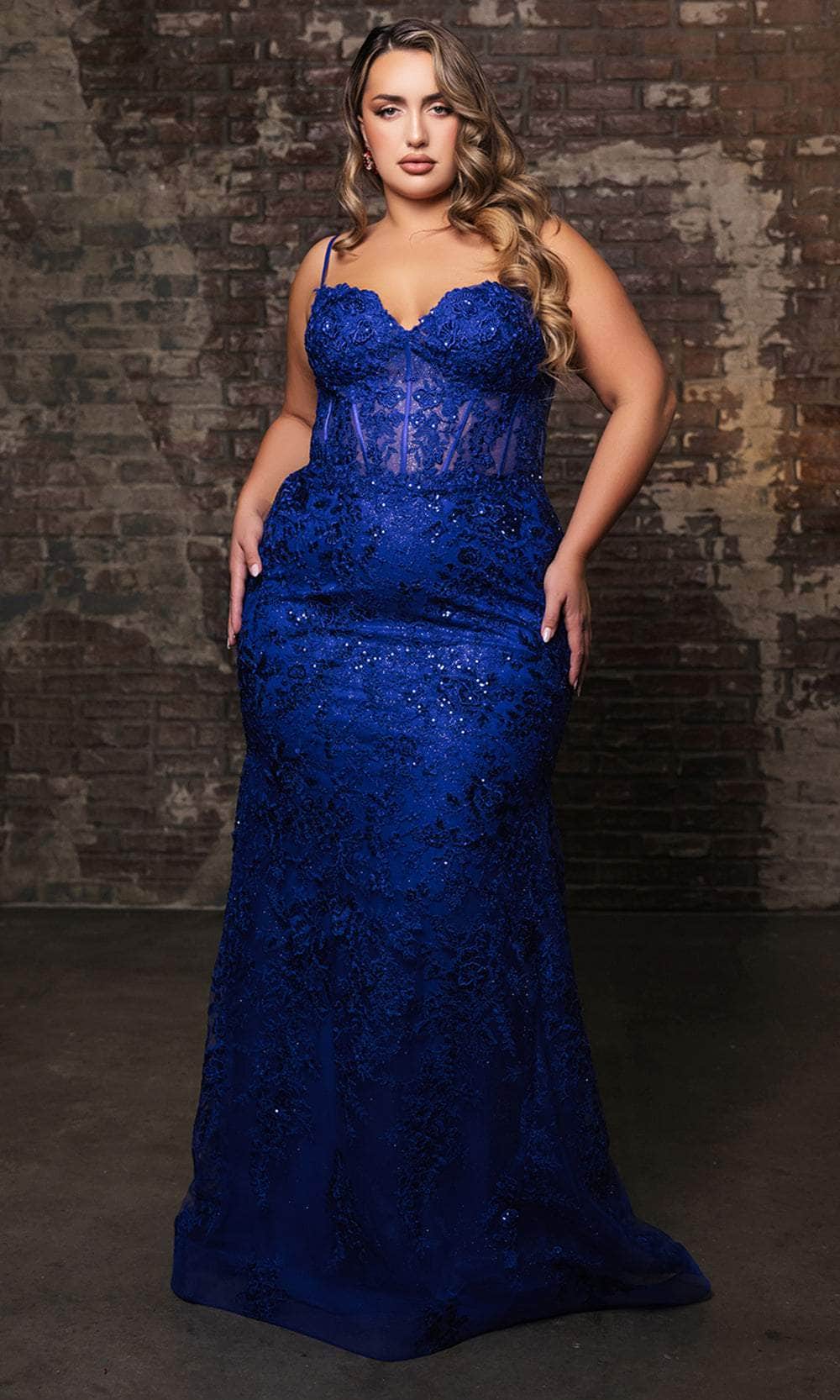 May Queen RQ8138 - Sleeveless Corset Prom Gown Prom Dresses