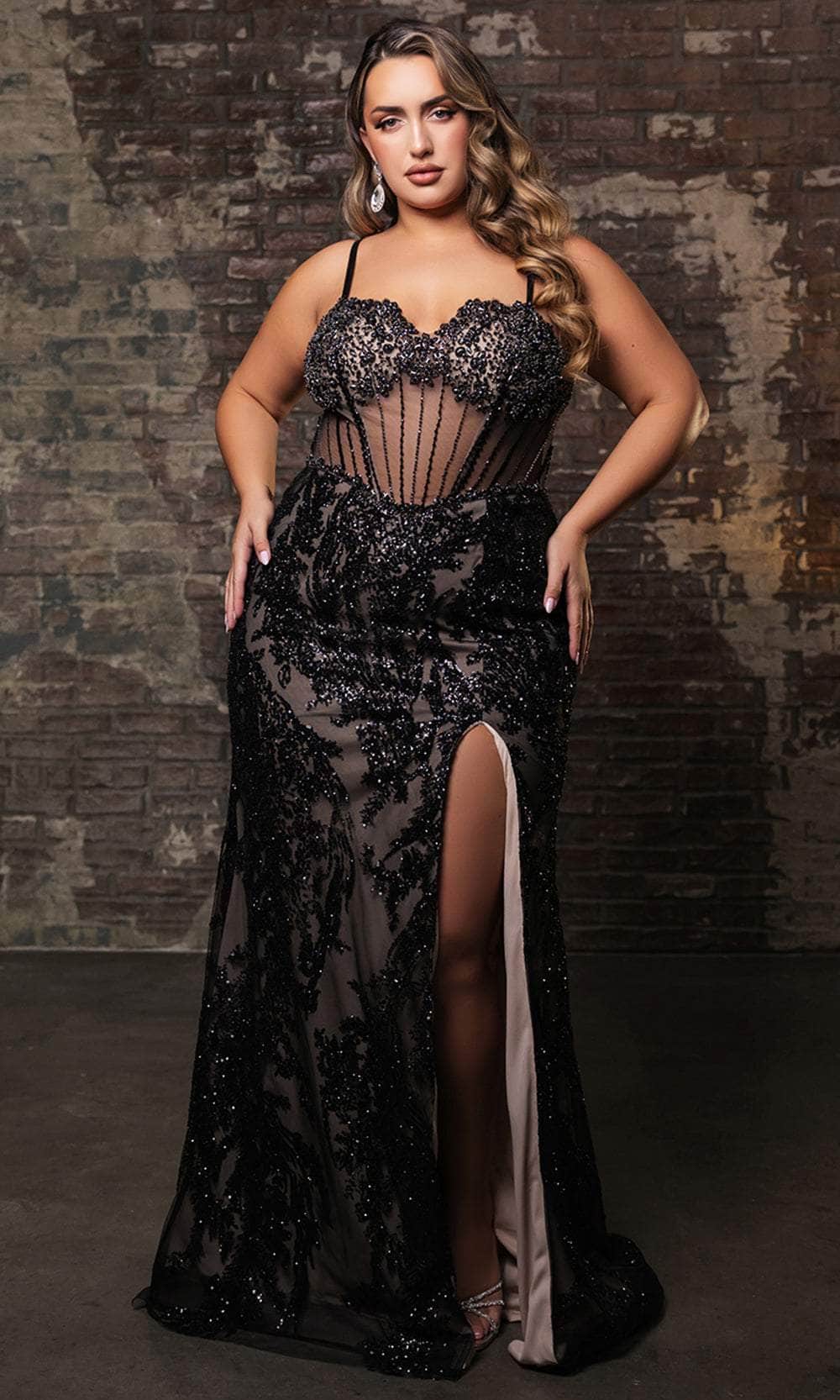 May Queen RQ8160 - Embellished Corset Prom Gown Prom Dresses