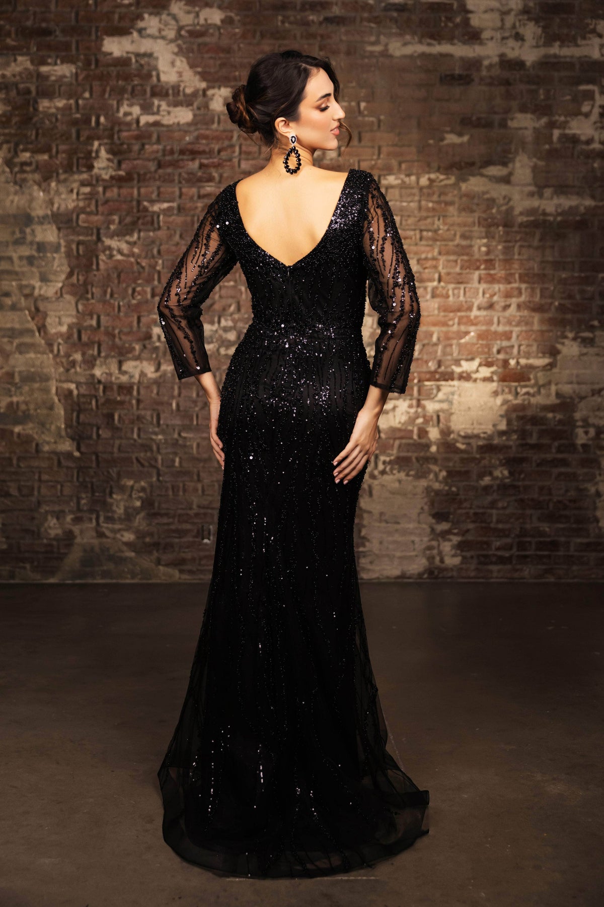 May Queen RQ8174 - Sequined Sweetheart Dress with Slit Mother of the Bride Dresses