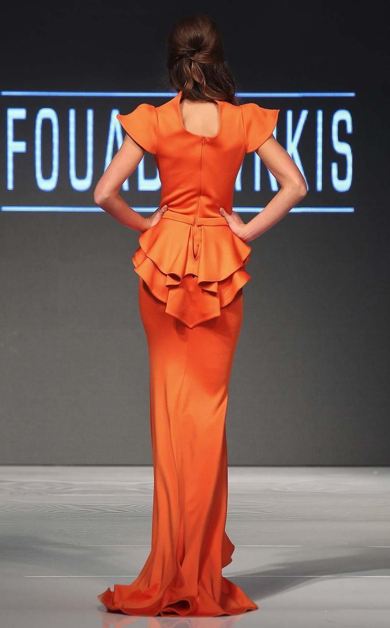 MNM Couture - 2295 Bell Cap Sleeve Peplum Sheath Gown Evening Dresses